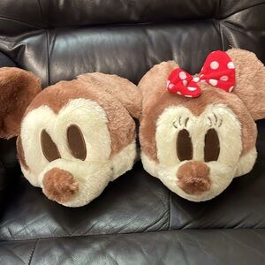 2 mickey and minie plushes